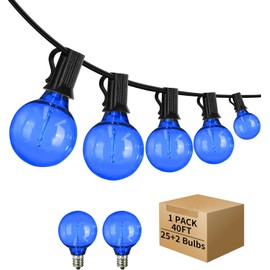 ShineU 40FT LED Outdoor String Lights Waterproof, G40 LED Globe Outdoor Lighting for Patio with 27 Edison Vintage Shatterproof Bulbs, Connectable Backyard Lights for Garden, Bistro, Porch, Cafe