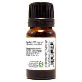 Lime – 1/3 fl oz (10 ml) Glass Bottle w/Euro Dropper – 100% Pure Essential Oil – GreenHealth