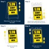 Slow Security Checkpoint Ahead Folding Floor Sign, 18x24 Inches, Portable