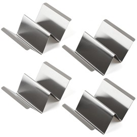 zeeooil Taco Holder Set of 4 Packs Stainless Steel Taco Holders Stand Taco Tray Shell Holders - Each Rack Holds Up to 2 Tacos - Oven, Grill & Dishwasher Safe