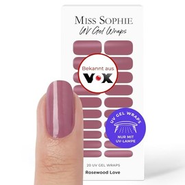 Original Miss Sophie UV Gel Nagelfolien Rosewood Love UV I 20 UV Gel Nagellack-Streifen einfarbig I F√ºr Finger- & Fu√ün√§gel