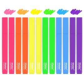 Vitoler Highlighters Assorted Colors,12pcs No Bleed Highlighters,Chisel Tip Cute Highlighters for School Office Supplies