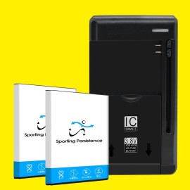 For TCL High Quality Extra 2x 1950mAh Battery Charger for TCL CLASSIC 4058R AT&T/Cricket