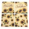 Carson Sunflower Pattern Square House Coaster Set