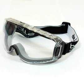 Bolle PILOPSI Pilot Glasses and Vented Anti-Scratch Frame, Clear/Black/Orange