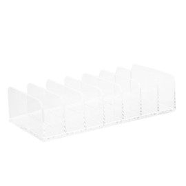 PACKOVE Acrylic Seven-grid Cosmetic Storage Rack Multi-purpose Makeup Organizer Seven Compartments Transparent Design for Easy Access for Vanity and Dresser Use