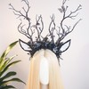 MOSTORY Black Flower Antlers Headband - Gothic Branch Reindeer Ear