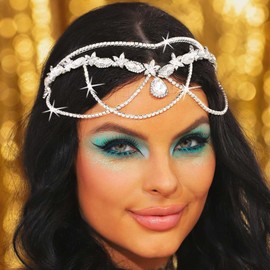 JEWEKY Rhinestone Wedding Crown Tiara Sliver Layered Crystal Princess Tiaras Bridal Prom Hair Accessories for Women