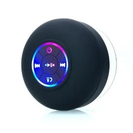 Suction Cup Waterproof Bluetooth Speaker LED Light Light Waterproof Bathroom Bluetooth Speaker (Black)