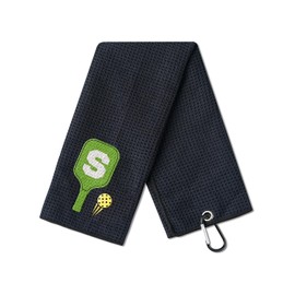 CybGene Embroidered Pickleball Towel, Funny Pickleball Gifts for Men Women, Pickleball Lovers, Pickleball Player on Birthday, Christmas, Retirement, 16"x 24" Microfiber Towel, Initial S