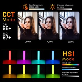 FEELWORLD MT2 Handheld Light Wand,360° RGB LED Video Light for Photography,3000mAh Rechargeable Mini Light Stick for Video Shooting Professional Tube Lights with Magnetic