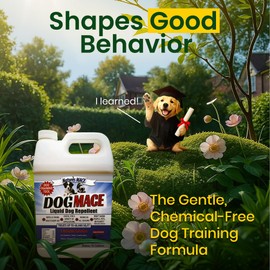 Nature’s MACE Dog Mace, Dog Repellent for Yard, Potty Training Tool Spray, Indoor & Outdoor, Pee Deterrent, Safe Around Kids, Pets, Garden & Plants, 1 Gallon Concentrate, Treats 48,000 Sq. Ft.