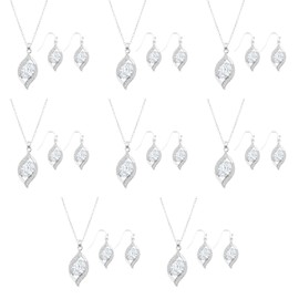 ZHUWE I Can't Say I Do Without You | 1 4 6 8 Sets Bridesmaid Jewelry Sets for Women Necklace and Earring Set for Wedding Proposal Gift (8 SETS SILVER(BOX))