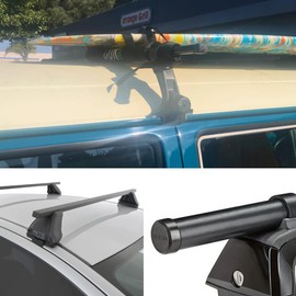 Cor Surf Round Roof Rack Pads with Scratch Resistant Silicone Tie Down Straps for Paddle Board, Kayak Surfboard, SUP, Canoe (Combo Pack of Rack Pad 19 Inches, Strap 10 Feet)