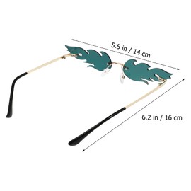 STOBOK Party Glasses Flame Sunglasses Frameless Novelty Glasses Red Photo Prop Fashion Party Toy Children Adult Women Ladies Costume Accessories Photo Props