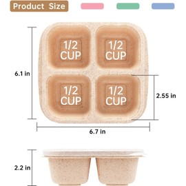 Luriseminger 4 Pack Bento Lunch Box,4 Compartment Snack Containers,Divided Snack Box,Meal Prep Lunch Containers for Kids/Toddle/Adults,Food Storage Containers for School, Work and Travel