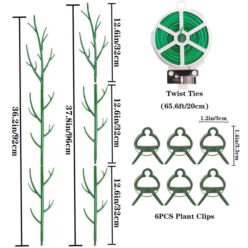 Monstera Plant Support Stakes, 8 Pack Stackable Garden Trellis Climbing