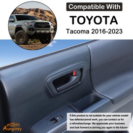 Aunginsy Car Inner Door Handle Trim Cover Compatible with Toyota Tacoma 2016-2023 Car Inner Front Rear Door Look Interior Door Handles Panel Protection Cover Decorative Frame Sticker ABS Accessories