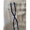 Unbranded 3.5” Navy Blue Chenille w/ Beige Background & Off