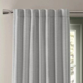 Threshold Henna Light Gray Single Blackout Rod Pocket Curtain Panel 50" x 63"