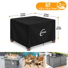 Kipiea Garden Furniture Covers Waterproof, Outdoor Cube Furniture Covers for Table & Chairs Windproof, 420D Oxford Fabric Square Patio Rattan Table Cover, Anti-UV, No Tear - 115 x 115 x 71cm
