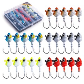 Goture Jig Heads, Coloured Fishing Jig Head Hooks for Freshwater Saltwater Fishing, Painted Angel Jig Hooks with Tackle Box for Trout Bass Walleye, Crappie Pro Jig Heads 25pcs/Set 21g