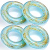 ShinyRelief 4 Pcs Inflatable Glitter Pool Float 30'' Macaron Swim