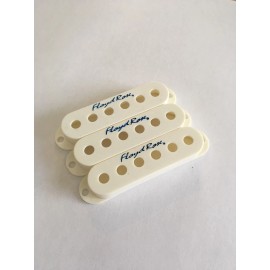Floyd Rose Single Coil Pickup Cover Set Parch. w/ Blue Logo fits Fender Duncan