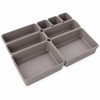 8-Piece Adjustable Drawer Organizer Set, Plastic Storage Trays for Makeup,
