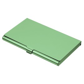 PATIKIL Business Card Holder, Aluminum Alloy Flip Cover Slim Name Cards Case for Women Men, Green