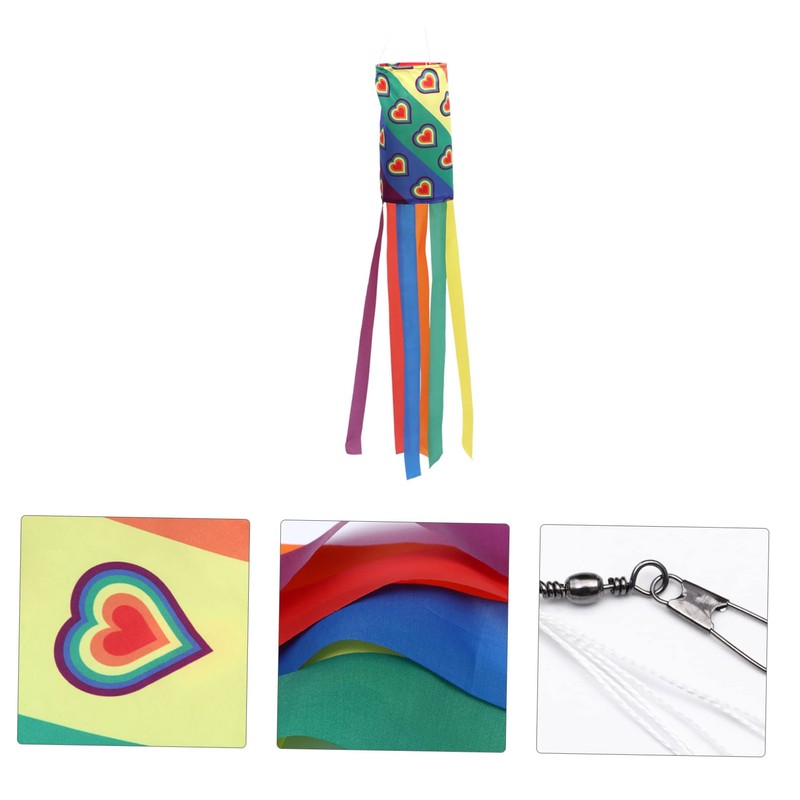 Kisangel 1pc Rainbow Windsock Garden Flag Wind Direction Indicator for