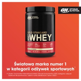 Optimum Nutrition Gold Standard 100% Molkenproteinpulver für Muskelaufbau und -regeneration mit natürlich vorkommendem Glutamin und BCAA-Aminosäuren, Vanilla Ice Cream, 20 Portionen, 600 g