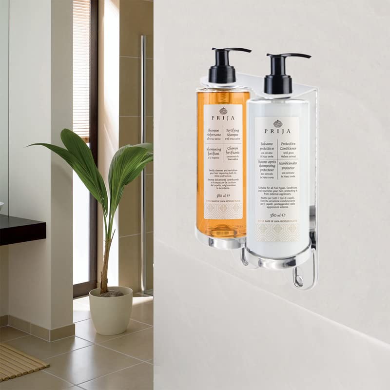 380ml Wall Mounted Double Chrome Silver dispenser bracket Ideal for
