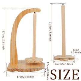 NZWBSHSSP Yarn Holder Wooden Yarn Spinner Sewing Spindle Thread Holder Rotating Magnetic Yarn Spinner Spindle Stable Yarn Ball Dispenser 320g Bearing Load for Knitting Crochet Lovers (Log Color)