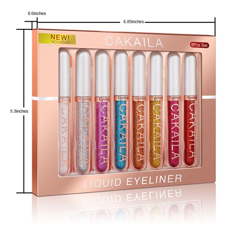 8 Colours Matte Liquid Eyeliner Kit, Waterproof, Durable, Quick-Drying, Smooth,
