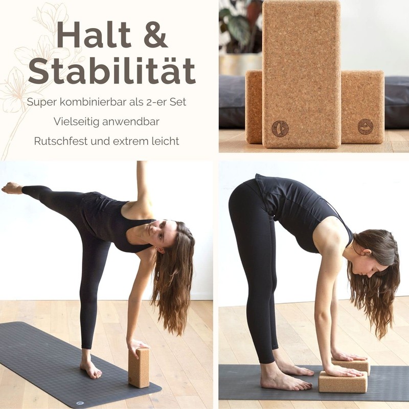 Extra-large XL natural cork yoga block brick, for yoga, yoga