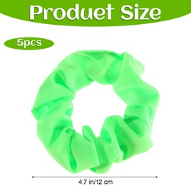 80s Hair Accessories For Women 5 Pack 80s Neon Hair Scrunchies Neon Soft Hair Scrunchy Elastic Neon Hair Ties Ponytail Holder For Women And Girls For 80s Party Outfits And Workout Costumes