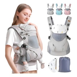 Cangurera Ergonomica Bebé Gris LOKOOY Mochila Portabebés 0 a 3 Años