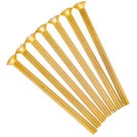 Evoges M3.5 x 50mm Long Raised Countersunk Slotted Head Electrical Screws for Plugs Socket Switches, Pack of 20 (Brass)