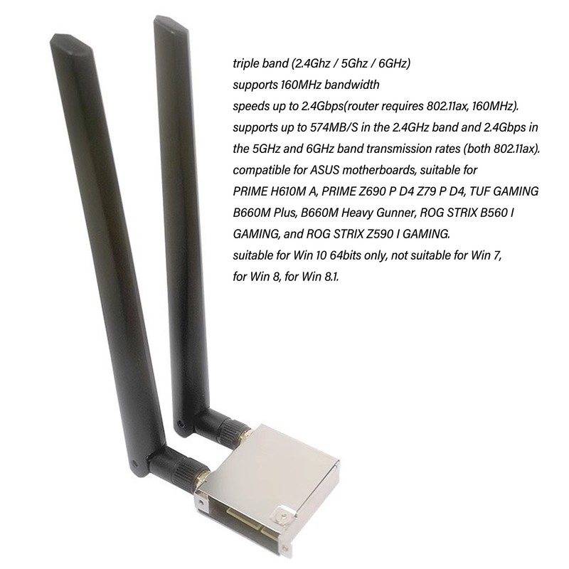 WiFi 6 Wireless Card Triple Band 2.4GHz 5GHz 6GHz M.2