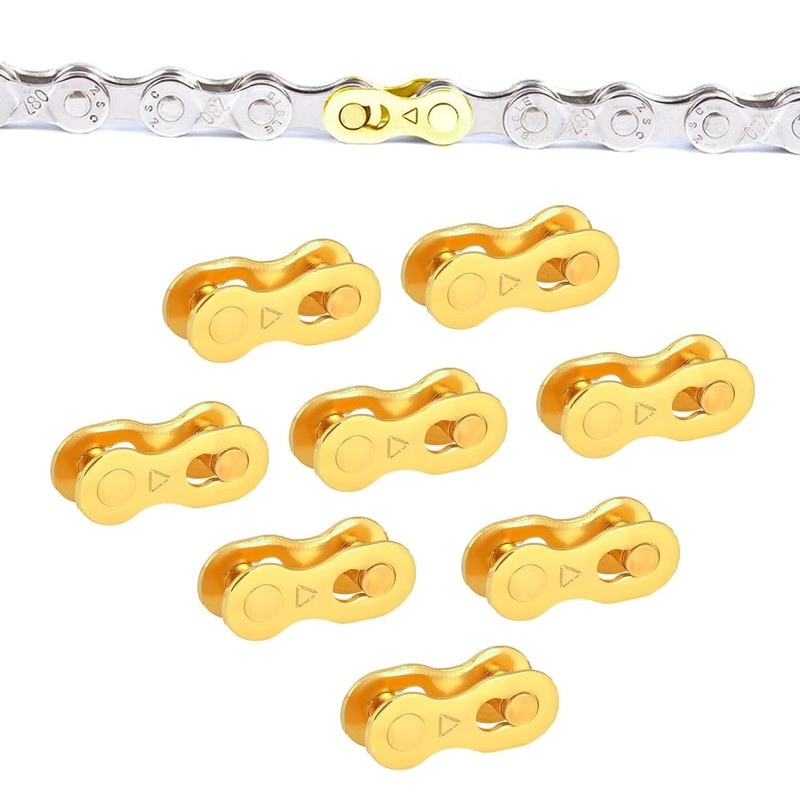 Bicycle Chain (Golden Yellow), 3 Chain Fasteners and Removal Tool,