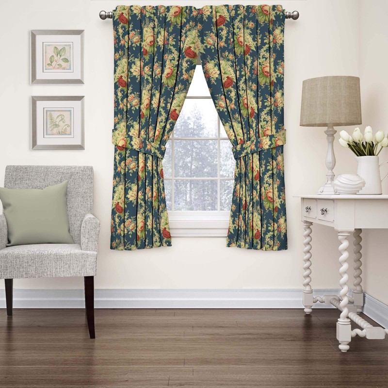 Waverly Sanctuary Rose - Cortinas Decorativas para Ventana con Bolsillo