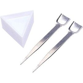 20 Pcs Plastic Triangle Bead Sorting Trays Diamond Rhinestone Plates and 2 Pcs Stainless Steel Handy Tweezer with Scoop Beading Mats, Trays and Boards, Beading and Jewelry Making Jewelry Making