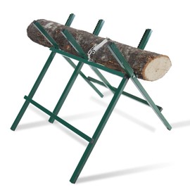 Kapler Log Saw Horse - Heavy Duty Steel Sawbuck 250LB Load Capacity - Adjustable Height & Foldable Design Stable Chainsaw Work Table - Ideal for Logging Firewood Splitting Wood Cutting Outdoor Camping