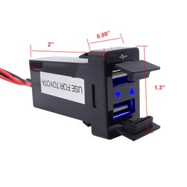 XJMOTO Dual USB Socket Charger Port Outlet Blue Light 12V/24V 2.1A Compatible with Toyota Tundra Tacoma 4Runner