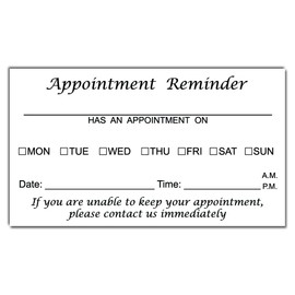 Appointment Reminder Business Cards (3.5x2) - Pack of 100