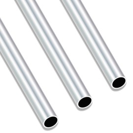 iMeistek 6063 Aluminum Round Tube, 250mm Length, 14mm OD, 12mm ID Seamless Straight Round Tubing for Industry Decoration Architecture (Pack of 3)