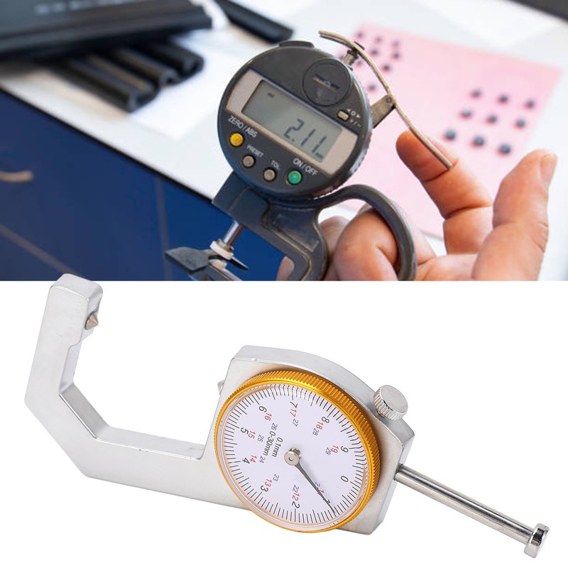 Thickness Gauge Tool Round Dial Indicator Handheld Portable Tester Caliper