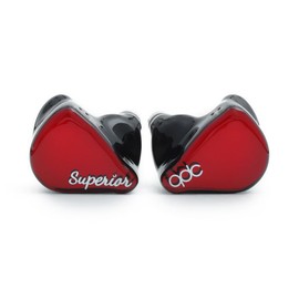 QDC-SUPERIOR-RD Vermilion Red 0.4 inch (10 mm) Single Full Range Dynamic Driver Earbuds with Coaxial Dual Magnetic Circuits & Dual Cavity Structure, Uses IEM2pin Connectors, High Resolution, Listening, Monitor, Live, Gaming