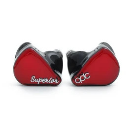QDC-SUPERIOR-RD Vermilion Red 0.4 inch (10 mm) Single Full Range Dynamic Driver Earbuds with Coaxial Dual Magnetic Circuits & Dual Cavity Structure, Uses IEM2pin Connectors, High Resolution, Listening, Monitor, Live, Gaming